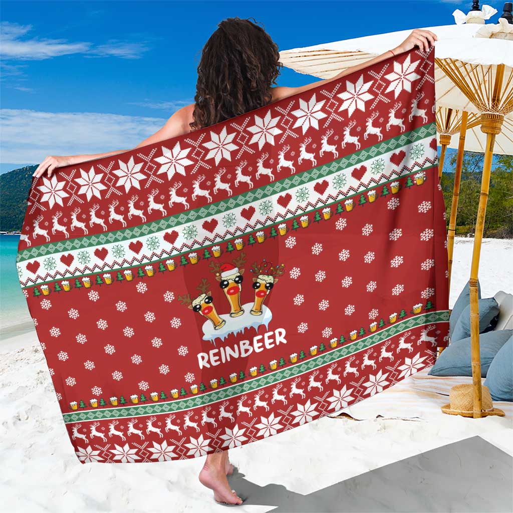 Funny Reindeer Reinbeer Christmas Sarong Xmas Holiday Patterns - Wonder Print Shop
