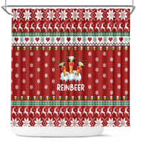 Funny Reindeer Reinbeer Christmas Shower Curtain Xmas Holiday Patterns - Wonder Print Shop
