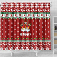 Funny Reindeer Reinbeer Christmas Shower Curtain Xmas Holiday Patterns - Wonder Print Shop