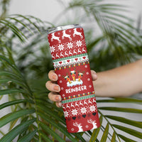 Funny Reindeer Reinbeer Christmas Skinny Tumbler Xmas Holiday Patterns - Wonder Print Shop