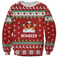 Funny Reindeer Reinbeer Christmas Sweatshirt Xmas Holiday Patterns - Wonder Print Shop