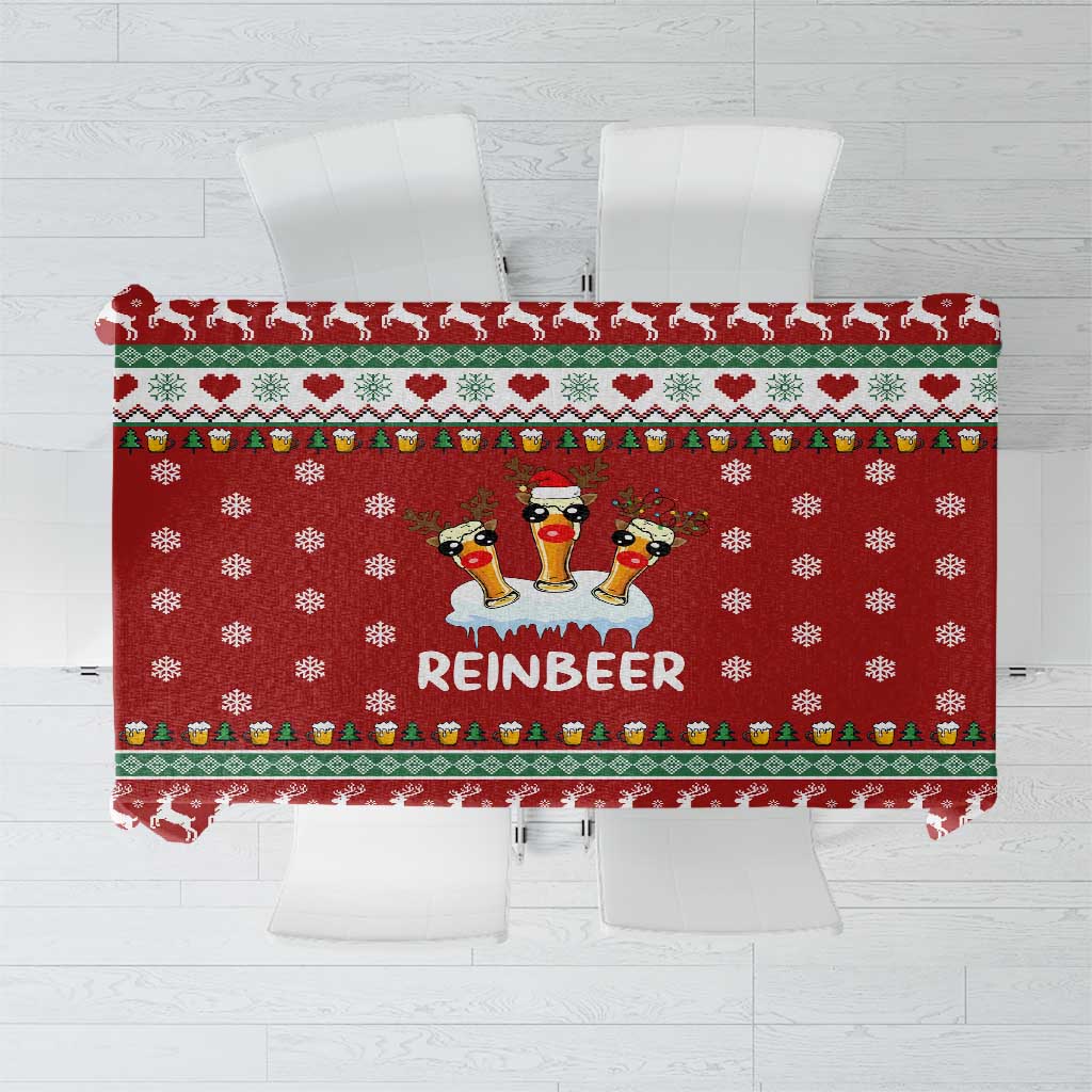 Funny Reindeer Reinbeer Christmas Tablecloth Xmas Holiday Patterns - Wonder Print Shop