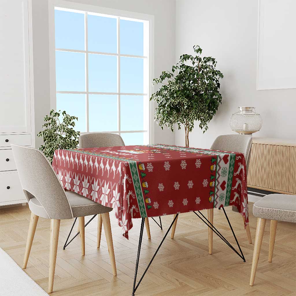 Funny Reindeer Reinbeer Christmas Tablecloth Xmas Holiday Patterns - Wonder Print Shop