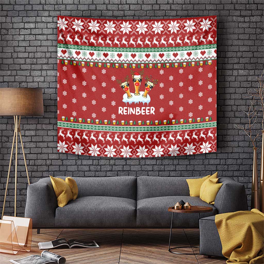 Funny Reindeer Reinbeer Christmas Tapestry Xmas Holiday Patterns - Wonder Print Shop