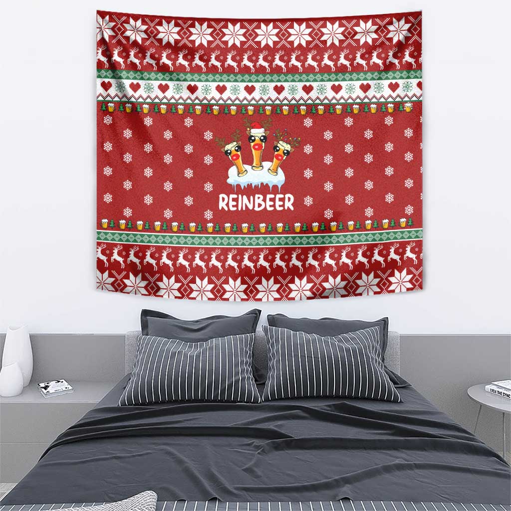 Funny Reindeer Reinbeer Christmas Tapestry Xmas Holiday Patterns - Wonder Print Shop