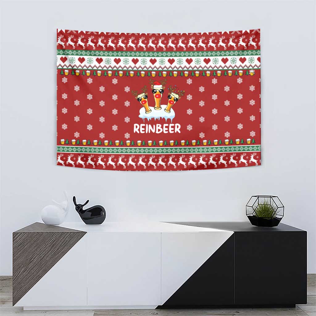 Funny Reindeer Reinbeer Christmas Tapestry Xmas Holiday Patterns - Wonder Print Shop