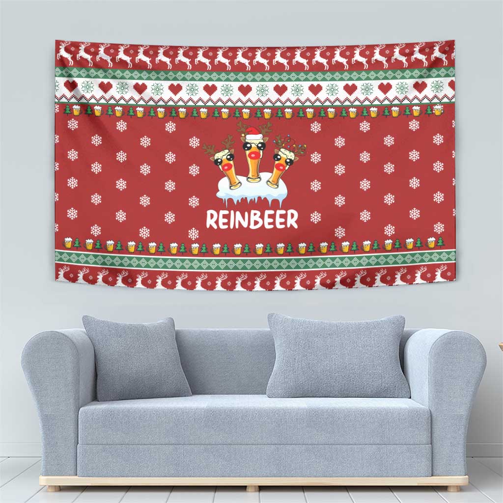 Funny Reindeer Reinbeer Christmas Tapestry Xmas Holiday Patterns - Wonder Print Shop