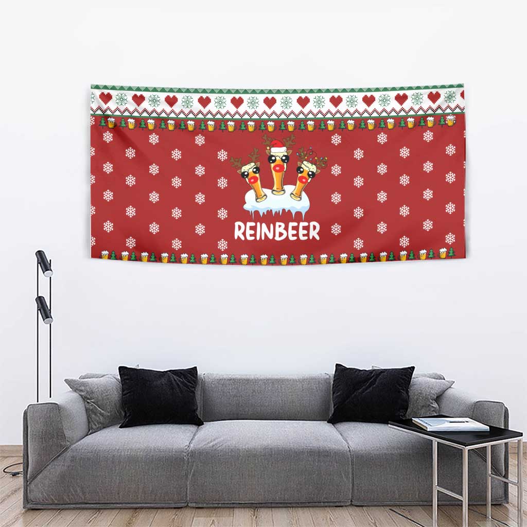 Funny Reindeer Reinbeer Christmas Tapestry Xmas Holiday Patterns - Wonder Print Shop
