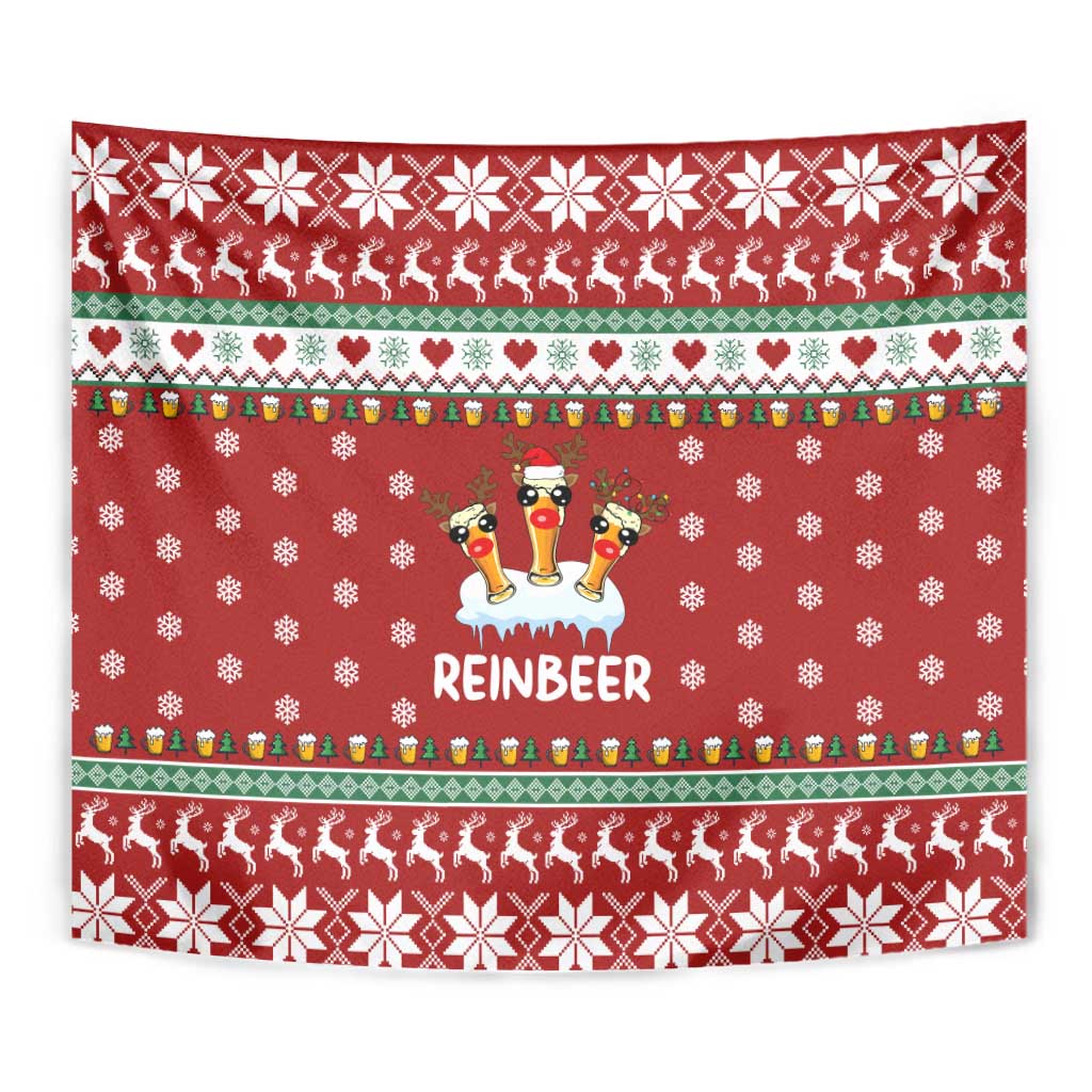 Funny Reindeer Reinbeer Christmas Tapestry Xmas Holiday Patterns - Wonder Print Shop