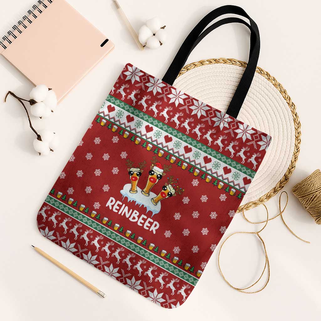 Funny Reindeer Reinbeer Christmas Tote Bag Xmas Holiday Patterns - Wonder Print Shop
