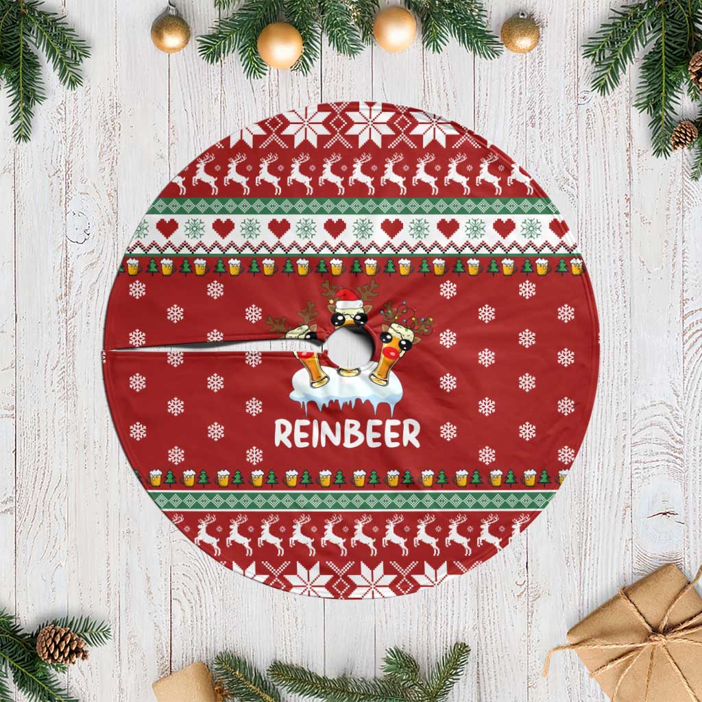 Funny Reindeer Reinbeer Christmas Tree Skirt Xmas Holiday Patterns - Wonder Print Shop
