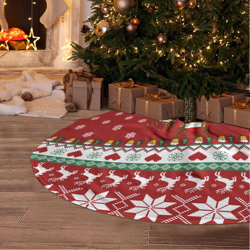 Funny Reindeer Reinbeer Christmas Tree Skirt Xmas Holiday Patterns - Wonder Print Shop