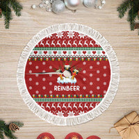 Funny Reindeer Reinbeer Christmas Tree Skirt Xmas Holiday Patterns - Wonder Print Shop