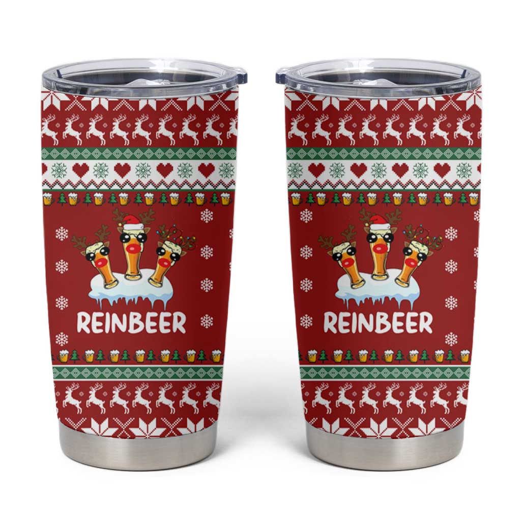Funny Reindeer Reinbeer Christmas Tumbler Cup Xmas Holiday Patterns - Wonder Print Shop