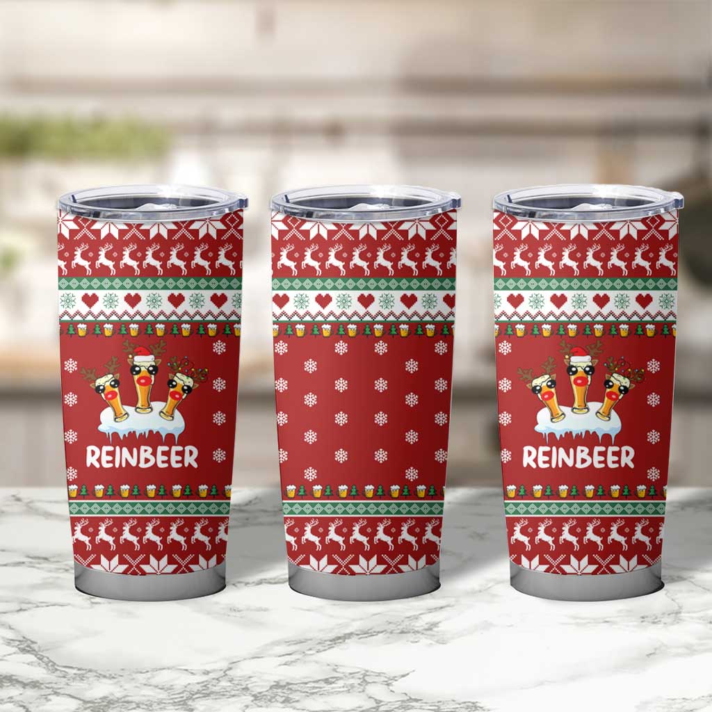 Funny Reindeer Reinbeer Christmas Tumbler Cup Xmas Holiday Patterns - Wonder Print Shop