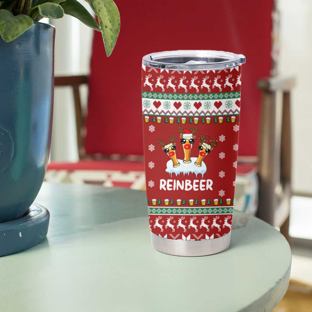 Funny Reindeer Reinbeer Christmas Tumbler Cup Xmas Holiday Patterns - Wonder Print Shop