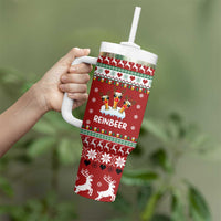 Funny Reindeer Reinbeer Christmas Tumbler With Handle Xmas Holiday Patterns - Wonder Print Shop