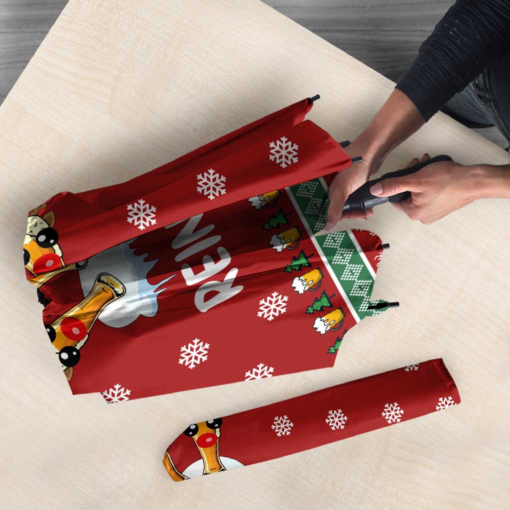 Funny Reindeer Reinbeer Christmas Umbrella Xmas Holiday Patterns - Wonder Print Shop