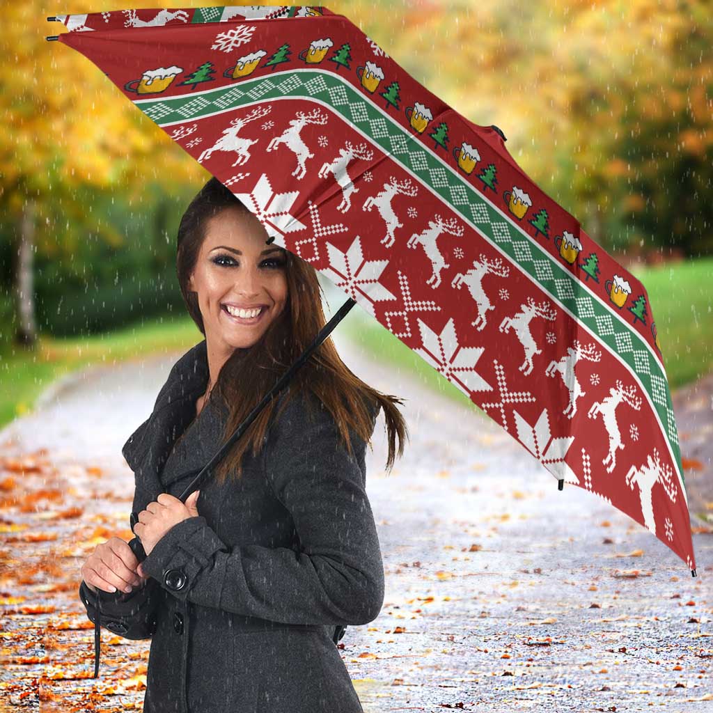 Funny Reindeer Reinbeer Christmas Umbrella Xmas Holiday Patterns - Wonder Print Shop