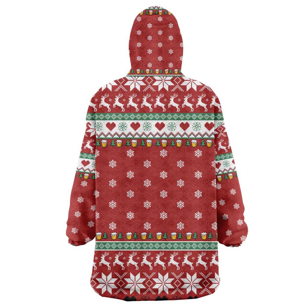 Funny Reindeer Reinbeer Christmas Wearable Blanket Hoodie Xmas Holiday Patterns - Wonder Print Shop