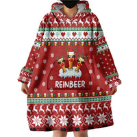 Funny Reindeer Reinbeer Christmas Wearable Blanket Hoodie Xmas Holiday Patterns - Wonder Print Shop