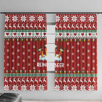 Funny Reindeer Reinbeer Christmas Window Curtain Xmas Holiday Patterns - Wonder Print Shop