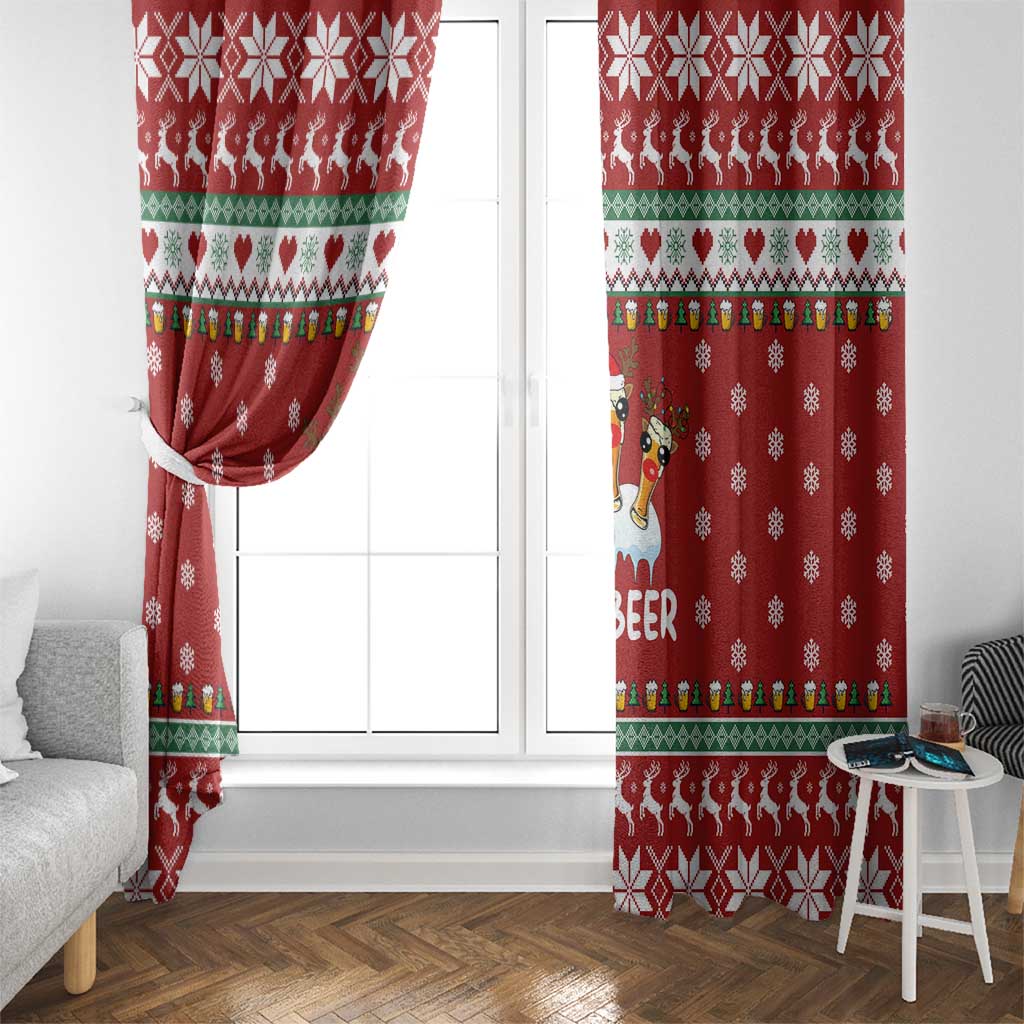 Funny Reindeer Reinbeer Christmas Window Curtain Xmas Holiday Patterns - Wonder Print Shop