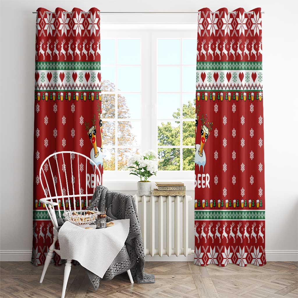 Funny Reindeer Reinbeer Christmas Window Curtain Xmas Holiday Patterns - Wonder Print Shop
