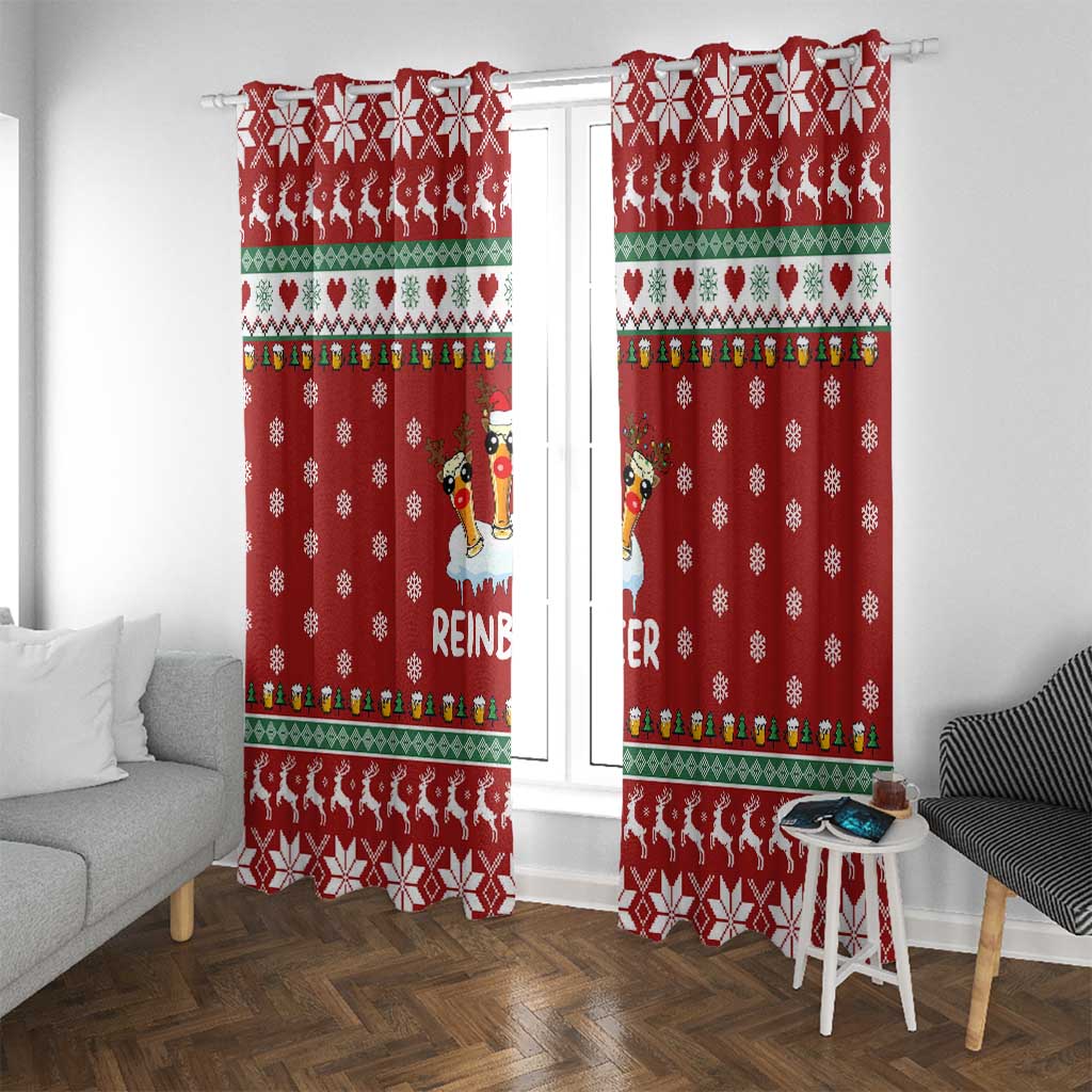 Funny Reindeer Reinbeer Christmas Window Curtain Xmas Holiday Patterns - Wonder Print Shop