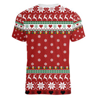 Funny Reindeer Reinbeer Christmas Women V-Neck T-Shirt Xmas Holiday Patterns - Wonder Print Shop