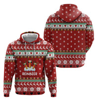 Funny Reindeer Reinbeer Christmas Zip Hoodie Xmas Holiday Patterns - Wonder Print Shop