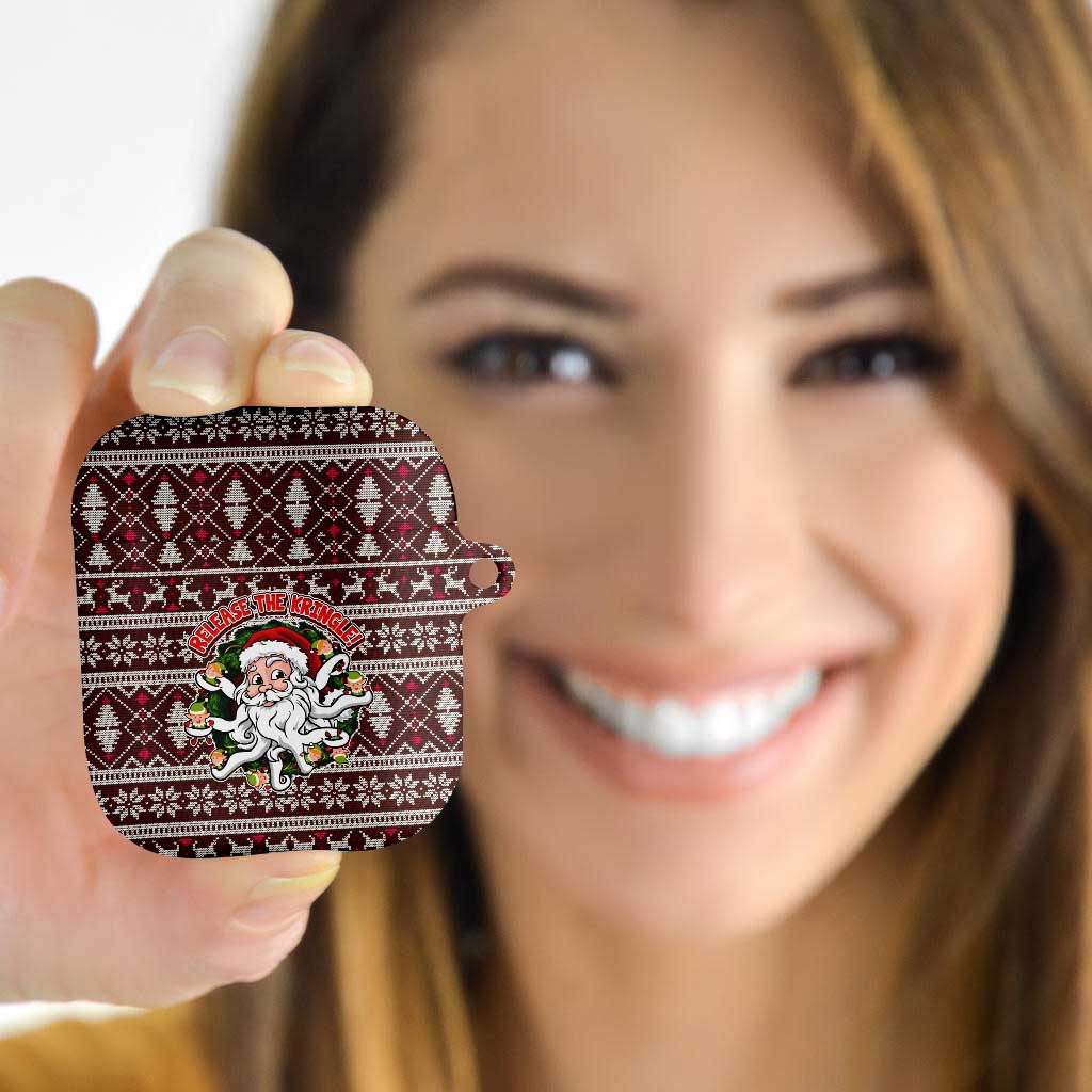 Funny Santa Claus Release The Kringle Christmas AirPods Case Xmas Holiday Patterns - Wonder Print Shop