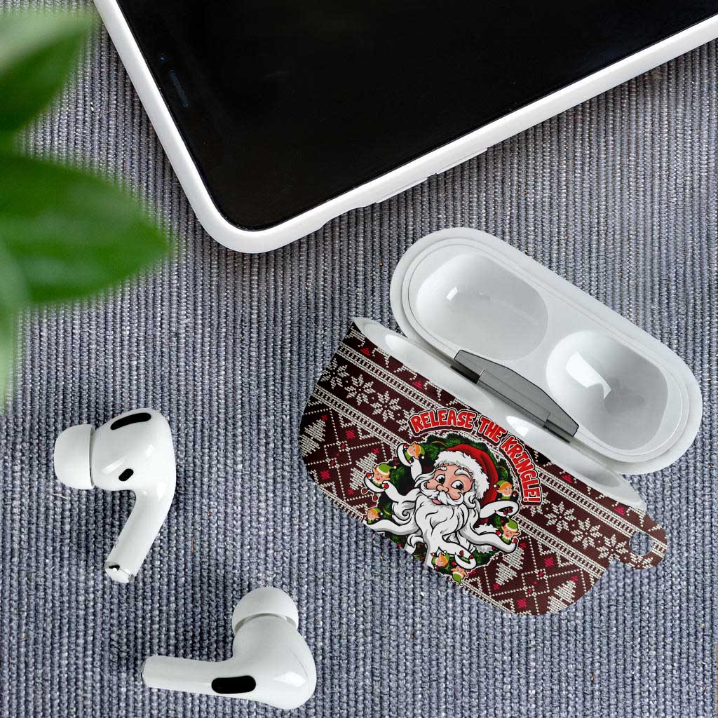 Funny Santa Claus Release The Kringle Christmas AirPods Case Xmas Holiday Patterns - Wonder Print Shop