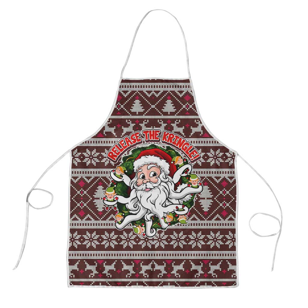 Funny Santa Claus Release The Kringle Christmas Apron Xmas Holiday Patterns - Wonder Print Shop