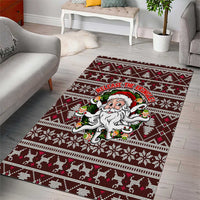 Funny Santa Claus Release The Kringle Christmas Area Rug Xmas Holiday Patterns - Wonder Print Shop