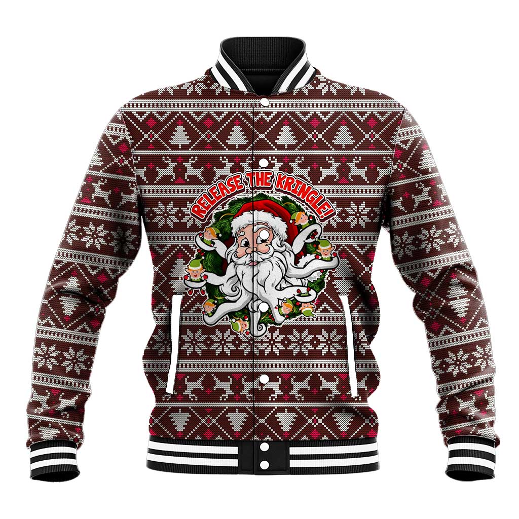 Funny Santa Claus Release The Kringle Christmas Baseball Jacket Xmas Holiday Patterns - Wonder Print Shop