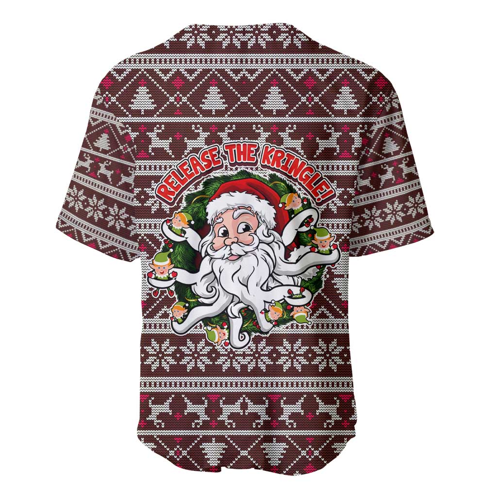 Funny Santa Claus Release The Kringle Christmas Baseball Jersey Xmas Holiday Patterns - Wonder Print Shop