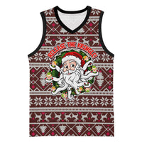 Funny Santa Claus Release The Kringle Christmas Basketball Jersey Xmas Holiday Patterns - Wonder Print Shop