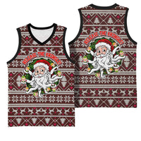 Funny Santa Claus Release The Kringle Christmas Basketball Jersey Xmas Holiday Patterns - Wonder Print Shop