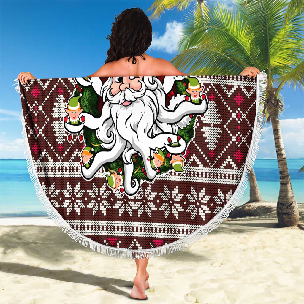 Funny Santa Claus Release The Kringle Christmas Beach Blanket Xmas Holiday Patterns - Wonder Print Shop