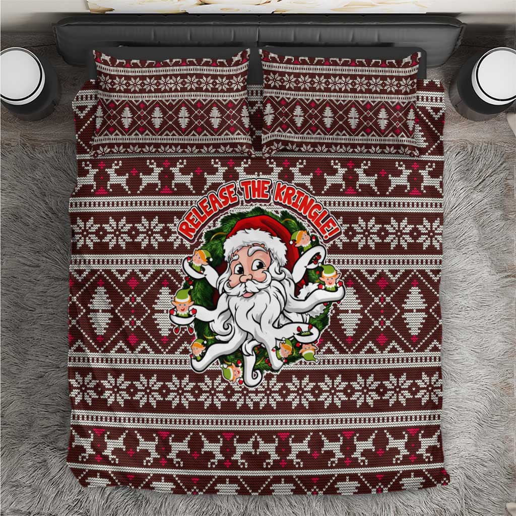 Funny Santa Claus Release The Kringle Christmas Bedding Set Xmas Holiday Patterns - Wonder Print Shop