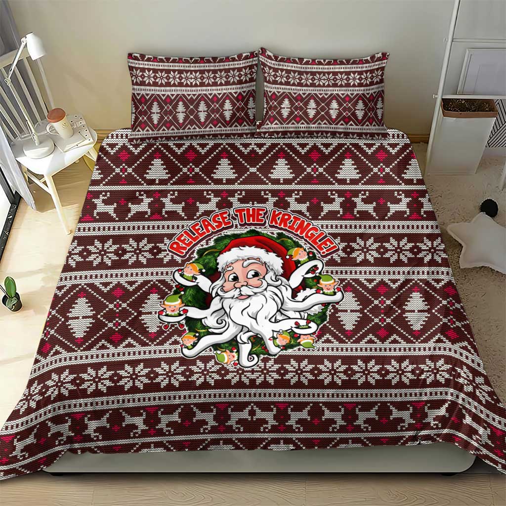 Funny Santa Claus Release The Kringle Christmas Bedding Set Xmas Holiday Patterns - Wonder Print Shop