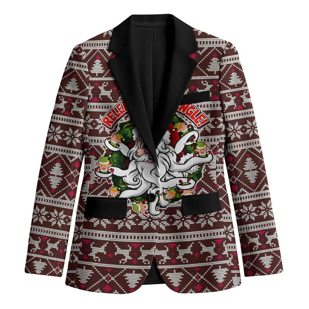 Funny Santa Claus Release The Kringle Christmas Blazer Xmas Holiday Patterns - Wonder Print Shop