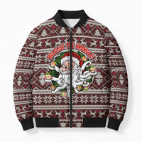 Funny Santa Claus Release The Kringle Christmas Bomber Puffer Jacket Xmas Holiday Patterns - Wonder Print Shop