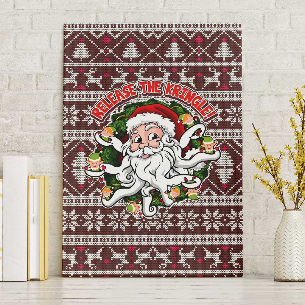 Funny Santa Claus Release The Kringle Christmas Canvas Wall Art Xmas Holiday Patterns - Wonder Print Shop