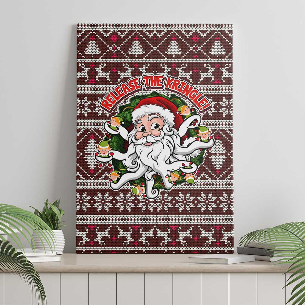 Funny Santa Claus Release The Kringle Christmas Canvas Wall Art Xmas Holiday Patterns - Wonder Print Shop
