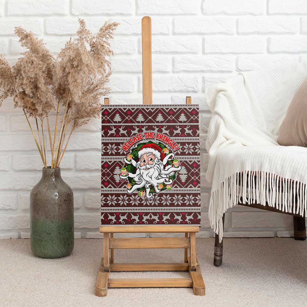 Funny Santa Claus Release The Kringle Christmas Canvas Wall Art Xmas Holiday Patterns - Wonder Print Shop