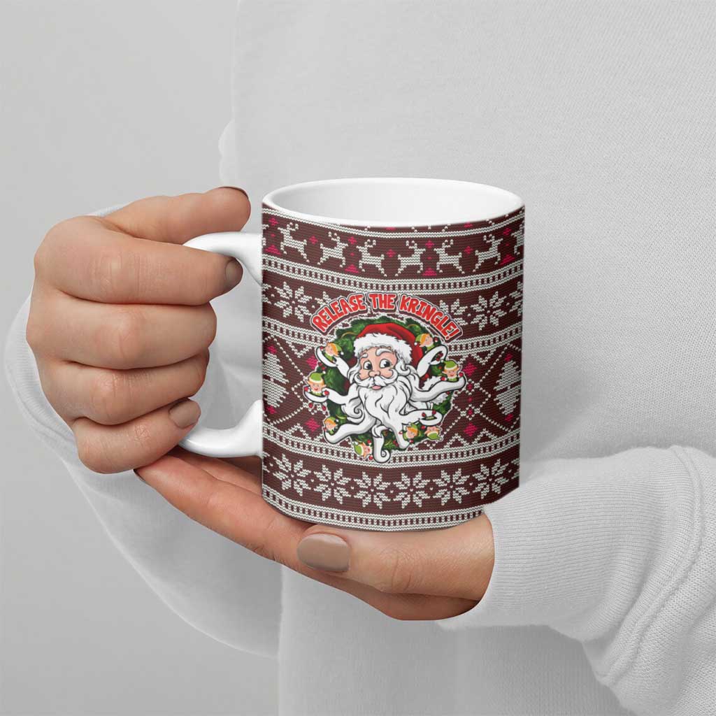 Funny Santa Claus Release The Kringle Christmas Ceramic Mug Xmas Holiday Patterns - Wonder Print Shop