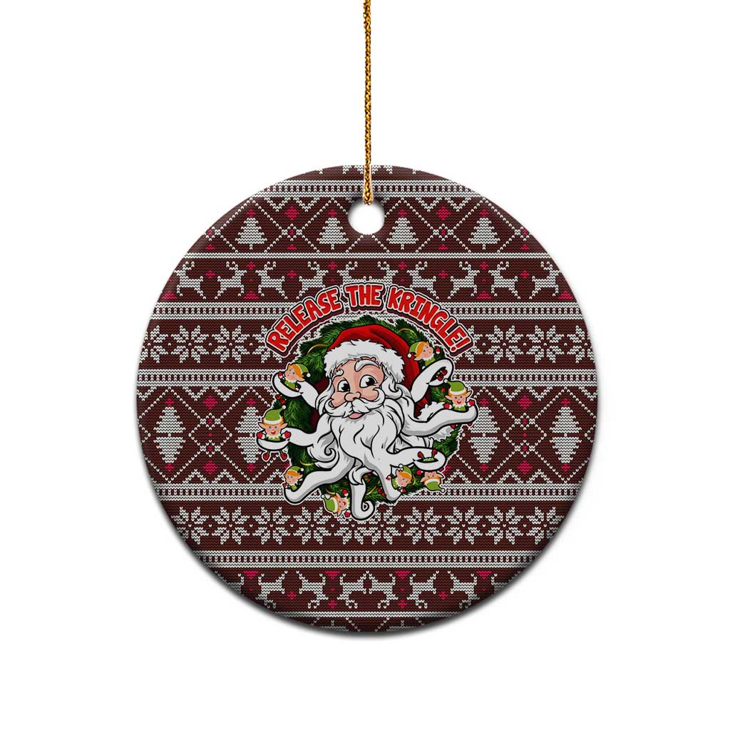 Funny Santa Claus Release The Kringle Christmas Ceramic Ornament Xmas Holiday Patterns - Wonder Print Shop