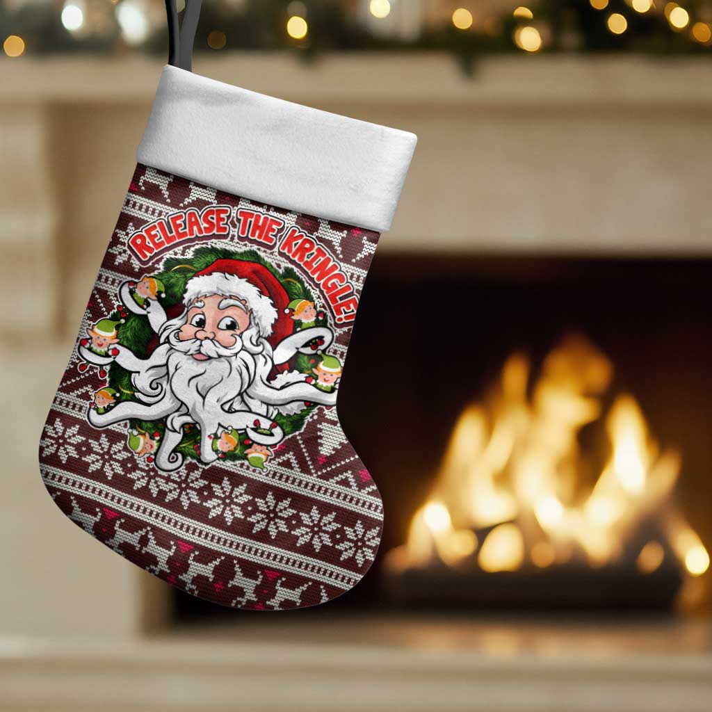Funny Santa Claus Release The Kringle Christmas Stocking Xmas Holiday Patterns - Wonder Print Shop